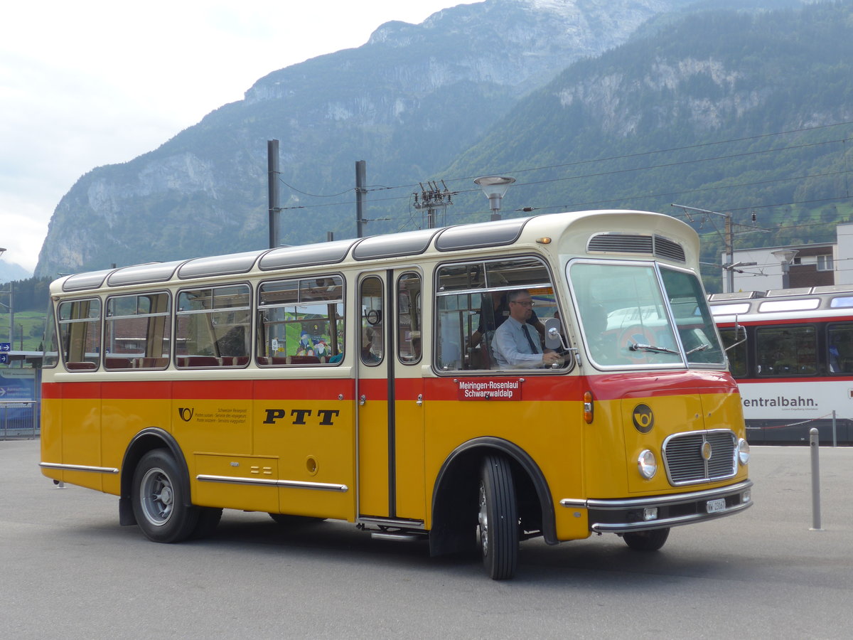 (197'684) - Mller, Ennetmoos - NW 23'167 - FBW/Gangloff (ex Rentsch, Gunten; ex P 23'203; ex P 21'003) am 16. September 2018 beim Bahnhof Meiringen