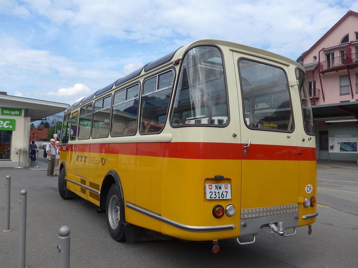 (197'699) - Mller, Ennetmoos - NW 23'167 - FBW/Gangloff (ex Rentsch, Gunten; ex P 23'203; ex P 21'003) am 16. September 2018 beim Bahnhof Meiringen