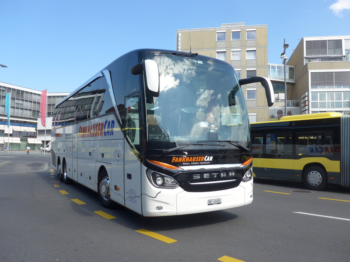 (197'889) - Fankhauser, Sigriswil - BE 42'491 - Setra am 18. September 2018 beim Bahnhof Thun