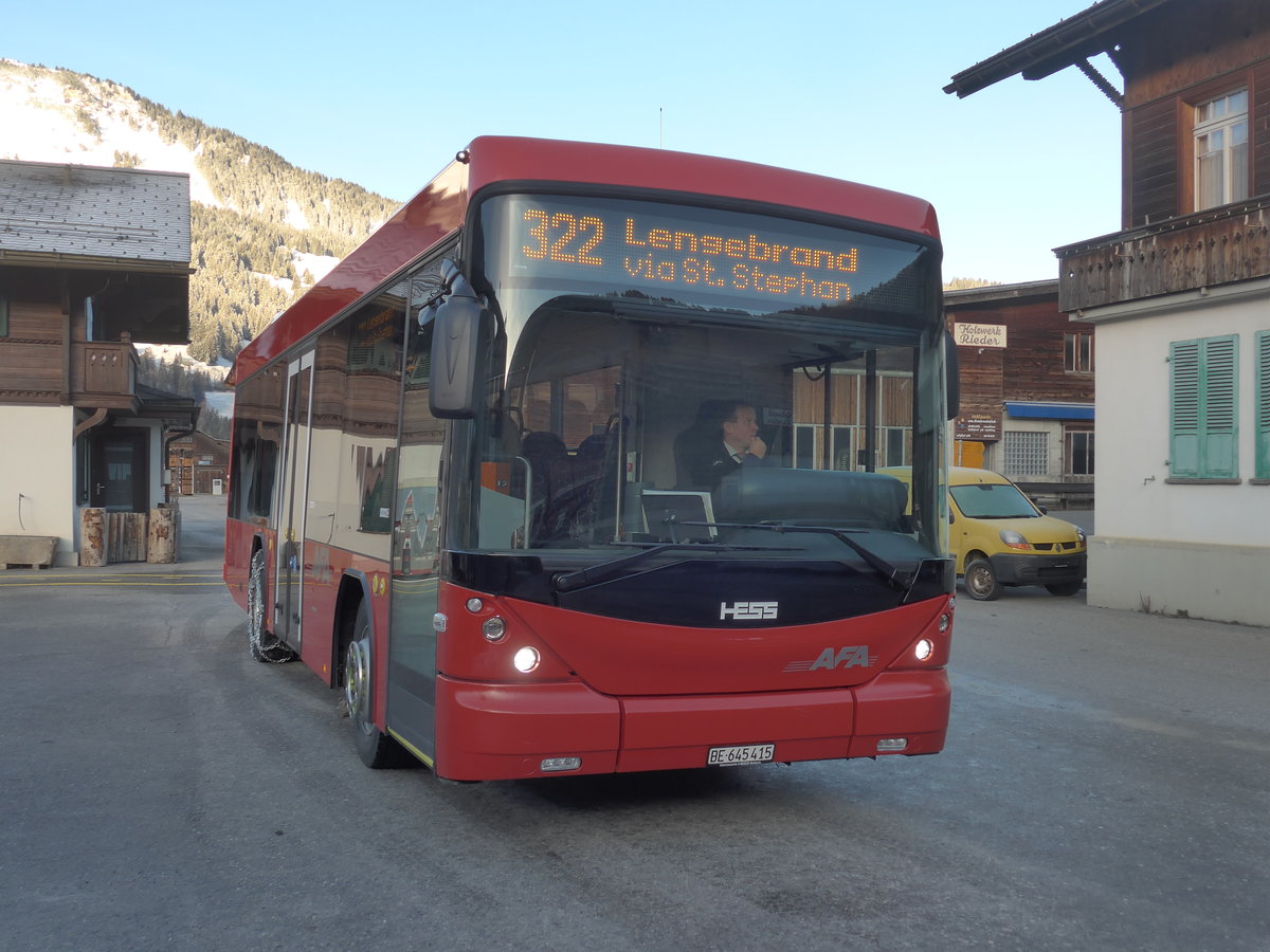 (200'189) - AFA Adelboden - Nr. 59/BE 645'415 - Scania/Hess am 25. Dezember 2018 beim Bahnhof St. Stephan