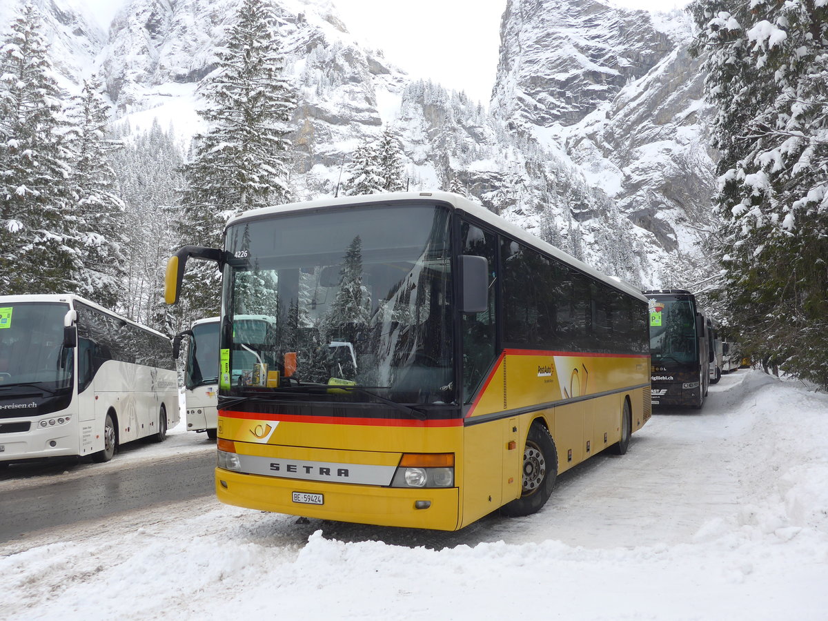 (200'956) - Flck, Brienz - Nr. 7/BE 59'424 - Setra am 12. Januar 2019 in Adelboden, Unter dem Birg