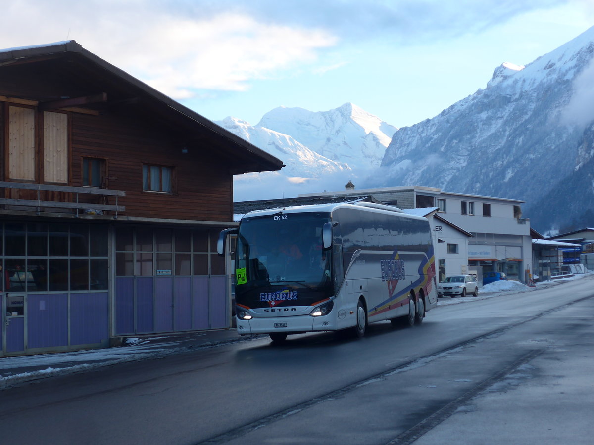 (200'981) - Knecht, Windisch - Nr. 52/AG 8511 - Setra am 12. Januar 2019 beim Bahnhof Frutigen