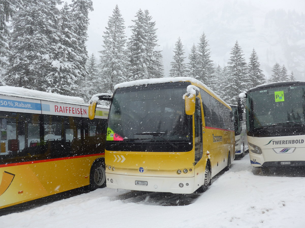 (201'162) - Tschannen, Zofingen - Nr. 16/AG 7755 - Temsa am 13. Januar 2019 in Adelboden, Unter dem Birg