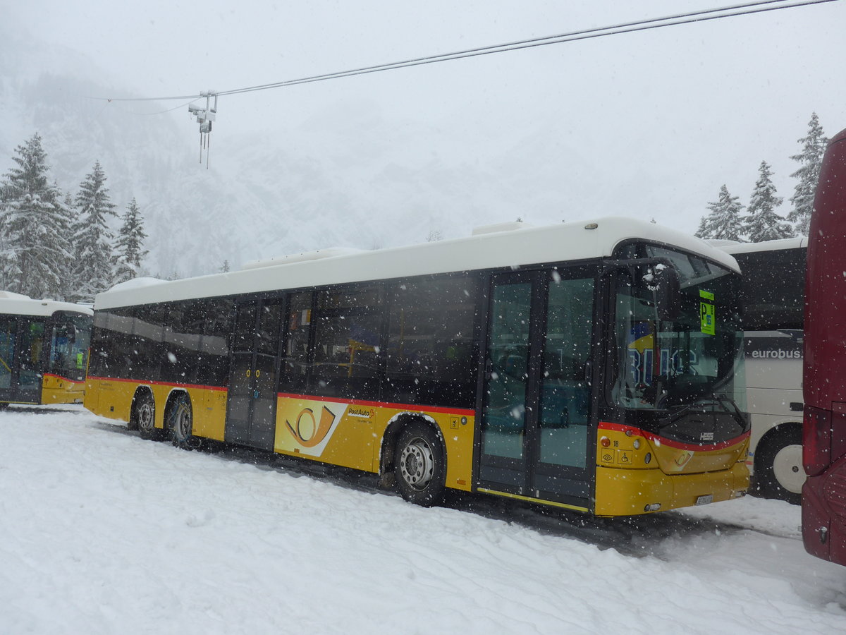 (201'183) - Engeloch, Riggisberg - Nr. 18/BE 704'610 - Scania/Hess am 13. Januar 2019 in Adelboden, Unter dem Birg