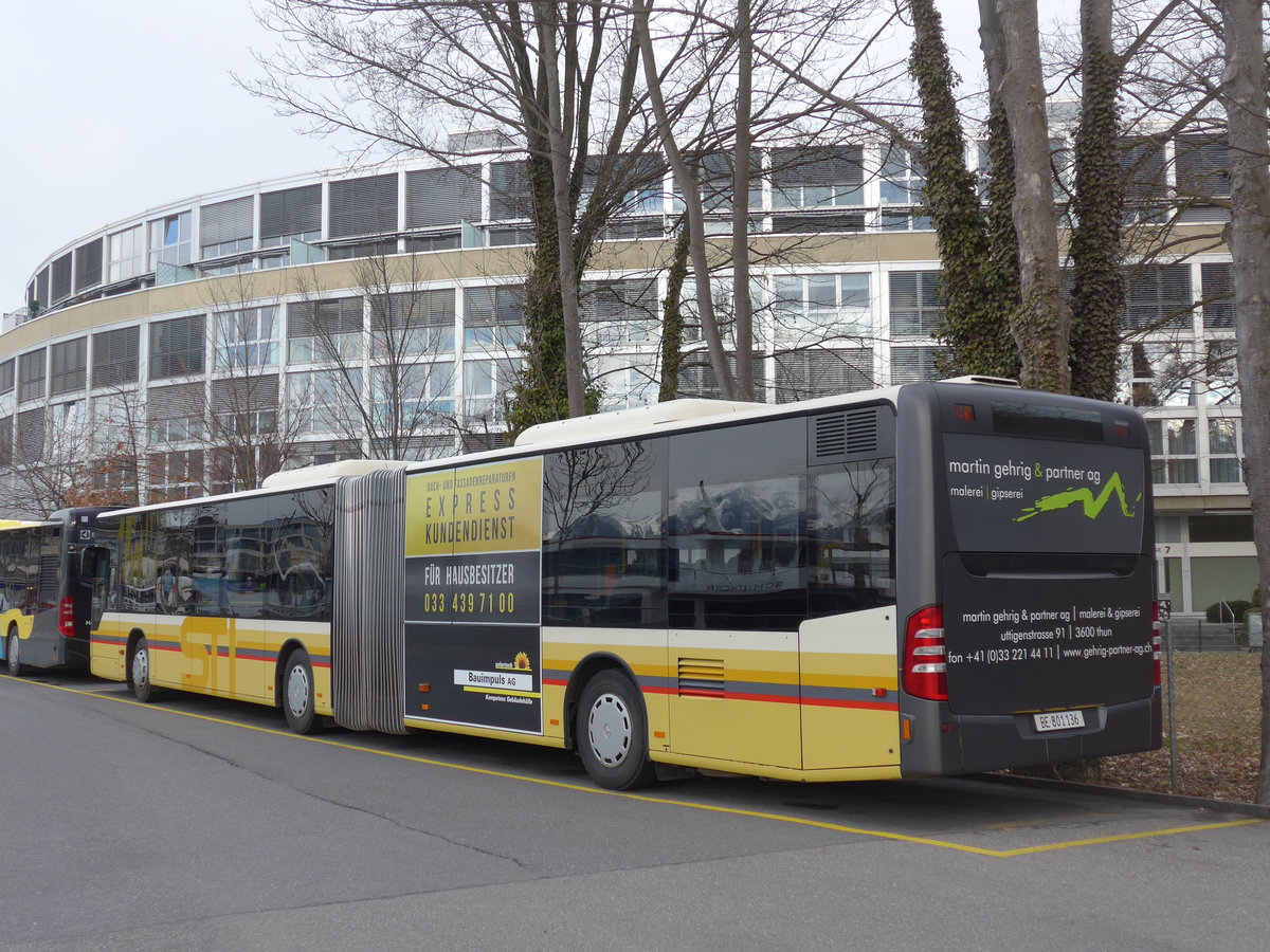 (202'012) - STI Thun - Nr. 136/BE 801'136 - Mercedes am 8. Mrz 2019 bei der Schifflndte Thun