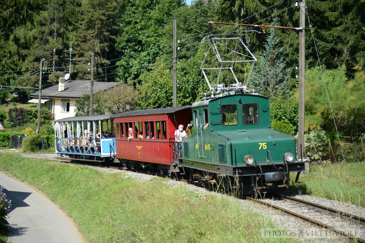 2021-09-12, BC Chem de Bouricloz.
 Locomotives électriques Ge 4/4 75 