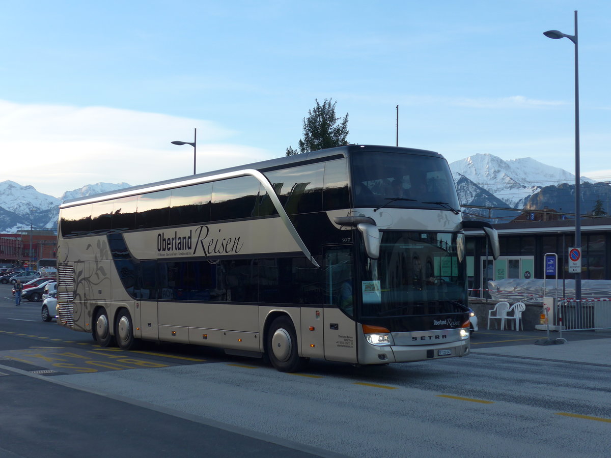 (202'378) - Oberland Reisen, Thun - Nr. 42/BE 120'042 - Setra (ex STI Thun Nr. 42) am 16. Mrz 2019 beim Bahnhof Thun