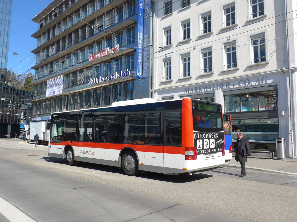 (202'686) - St. Gallerbus, St. Gallen - Nr. 269/SG 198'269 - MAN/Gppel am 21. Mrz 2019 beim Bahnhof St. Gallen