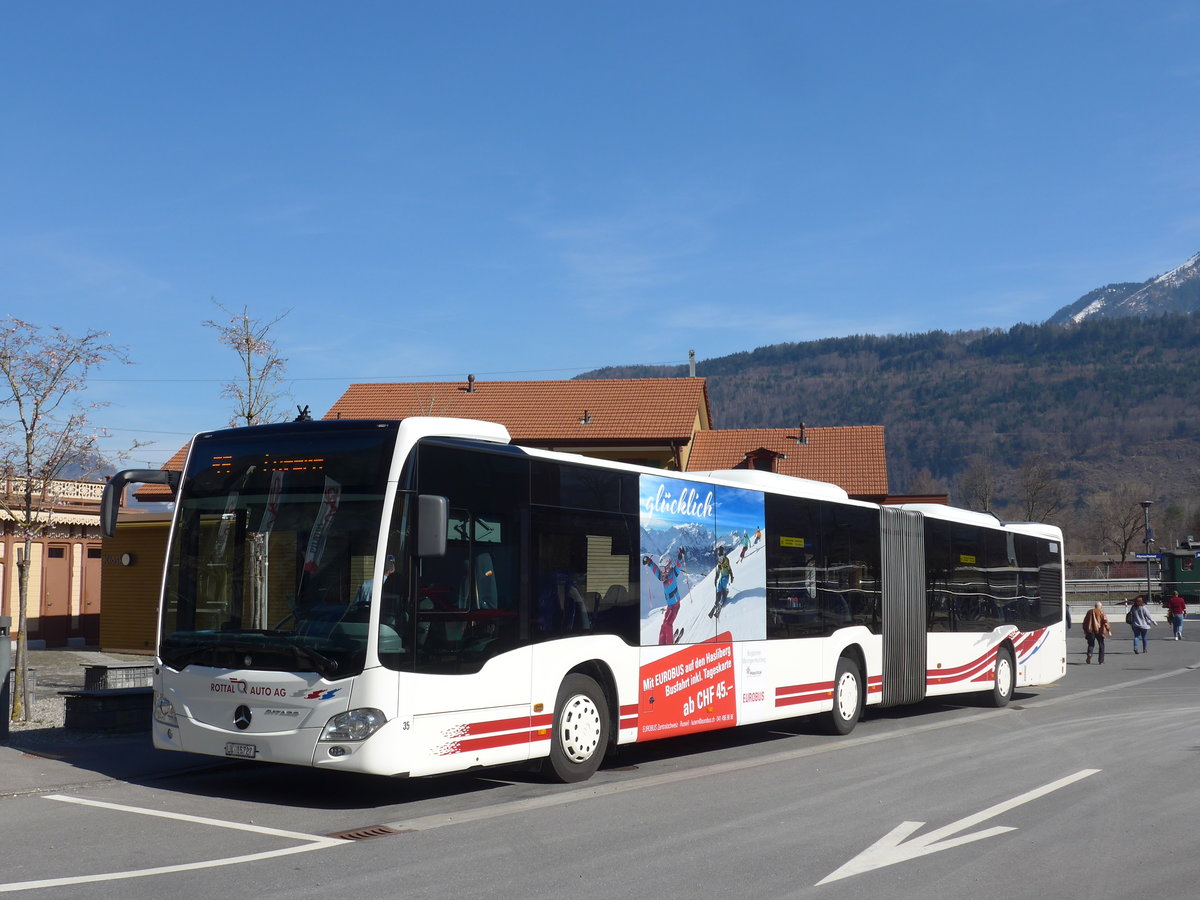 (202'857) - ARAG Ruswil - Nr. 35/LU 15'727 - Mercedes am 22. Mrz 2019 beim Bahnhof Alpnachstad