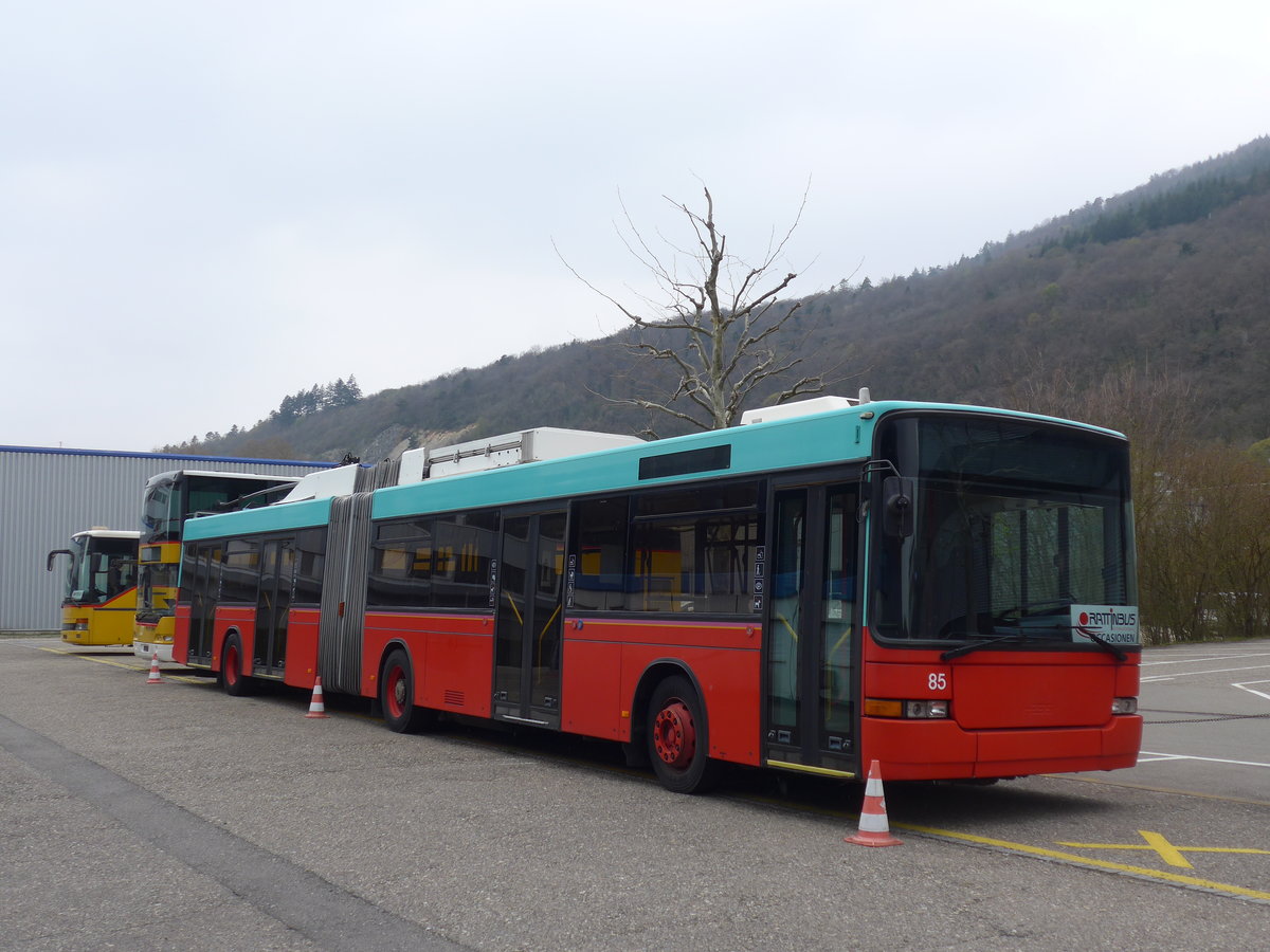 (203'679) - VB Biel - Nr. 85 - NAW/Hess Gelenktrolleybus am 14. April 2019 in Biel, Rattinbus