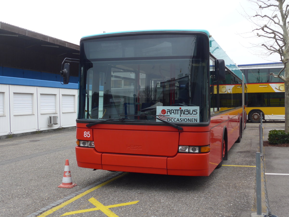 (203'680) - VB Biel - Nr. 85 - NAW/Hess Gelenktrolleybus am 14. April 2019 in Biel, Rattinbus