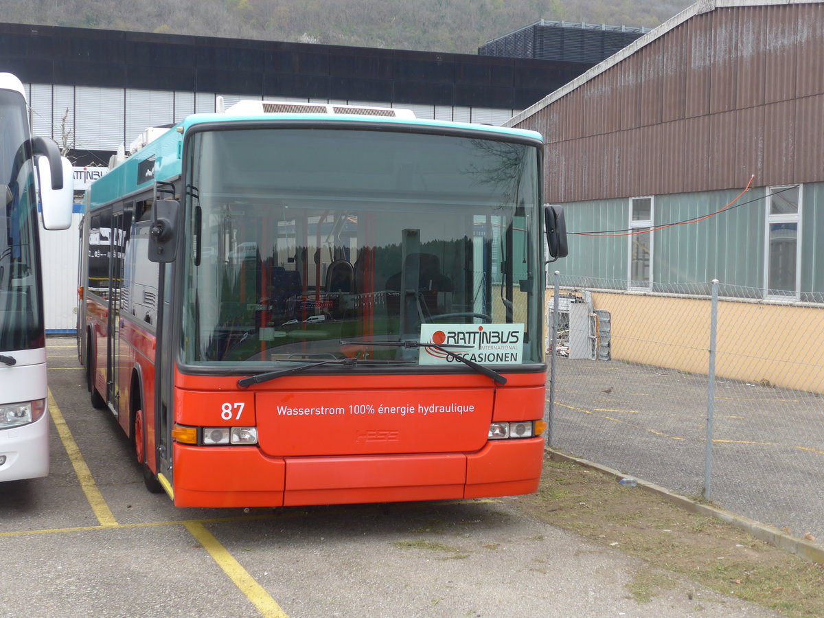 (203'681) - VB Biel - Nr. 87 - NAW/Hess Gelenktrolleybus am 14. April 2019 in Biel, Rattinbus