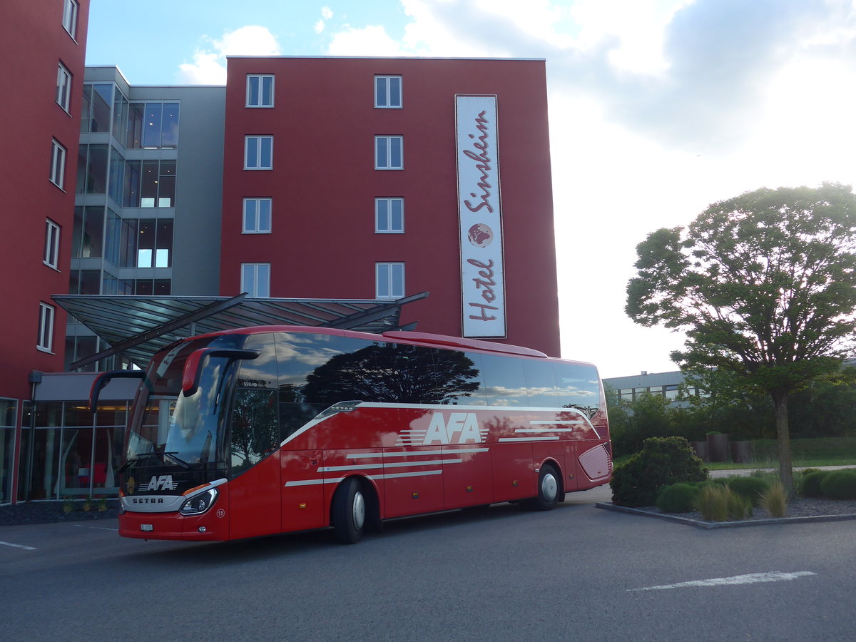 (204'993) - Aus der Schweiz: AFA Adelboden - Nr. 15/BE 26'702 - Setra am 12. Mai 2019 in Sinsheim, Hotel Sinsheim