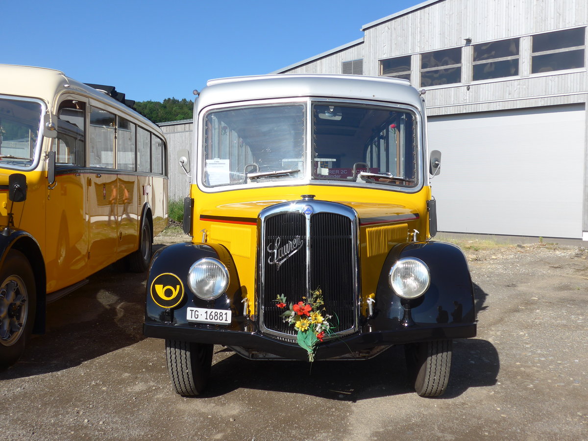 (205'759) - Zollikofer, Berg - TG 16'881 - Saurer/Hnni (ex Reusser, Thun; ex Kontiki, Wettingen; ex Nussbaumer, Ganterschwil) am 8. Juni 2019 in Thayngen, Saurertreffen