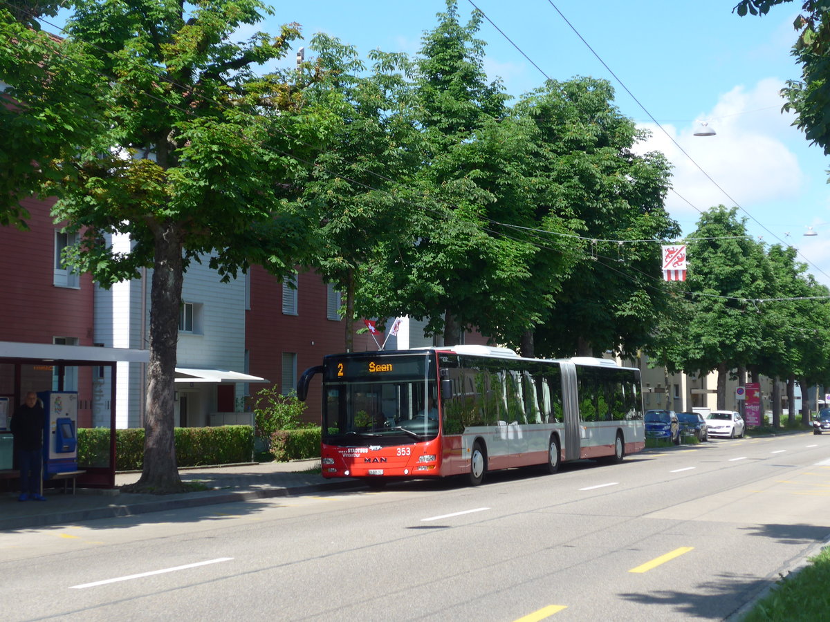 (206'664) - SW Winterthur - Nr. 353/ZH 886'353 - MAN am 23. Juni 2019 in Winterthur, Feldtal