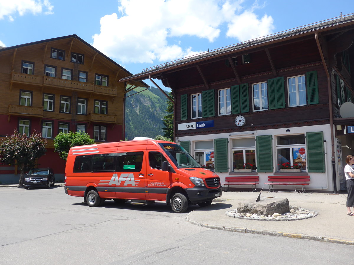 (206'923) - AFA Adelboden - Nr. 53/BE 210'631 - Mercedes am 1. Juli 2019 beim Bahnhof Lenk