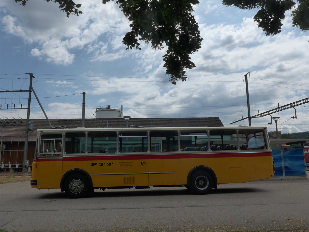 (207'477) - Birchler, Remetschwil - AG 54'039 - FBW/Tscher (ex Gerber, Winkel; ex Eggenberger, Mriken; ex Tanner, Bubendorf; ex P 24'803) am 7. Juli 2019 beim Bahnhof Emmenmatt