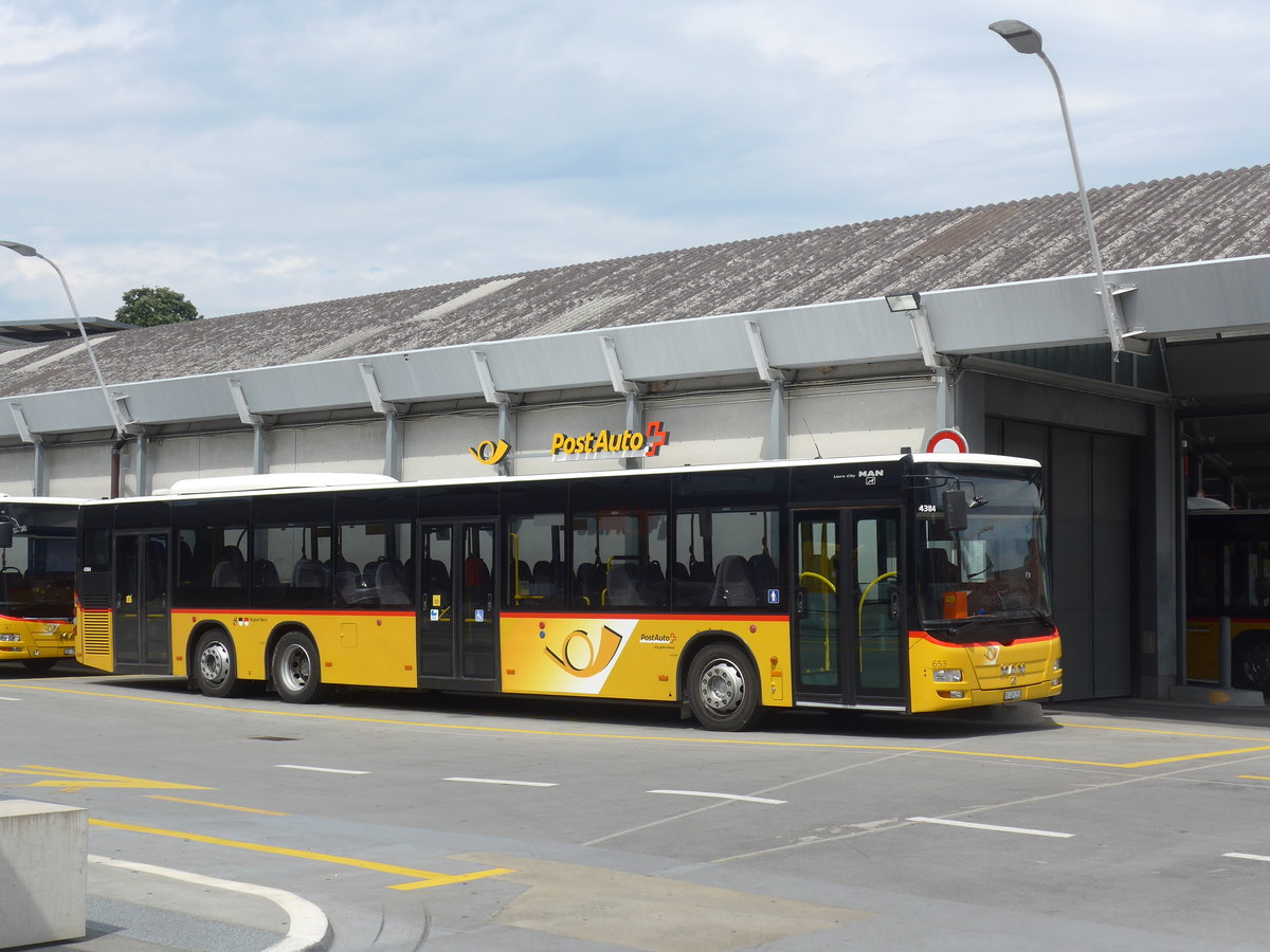 (207'575) - PostAuto Bern - Nr. 653/BE 489'253 - MAN am 8. Juli 2019 in Bern, Postautostation