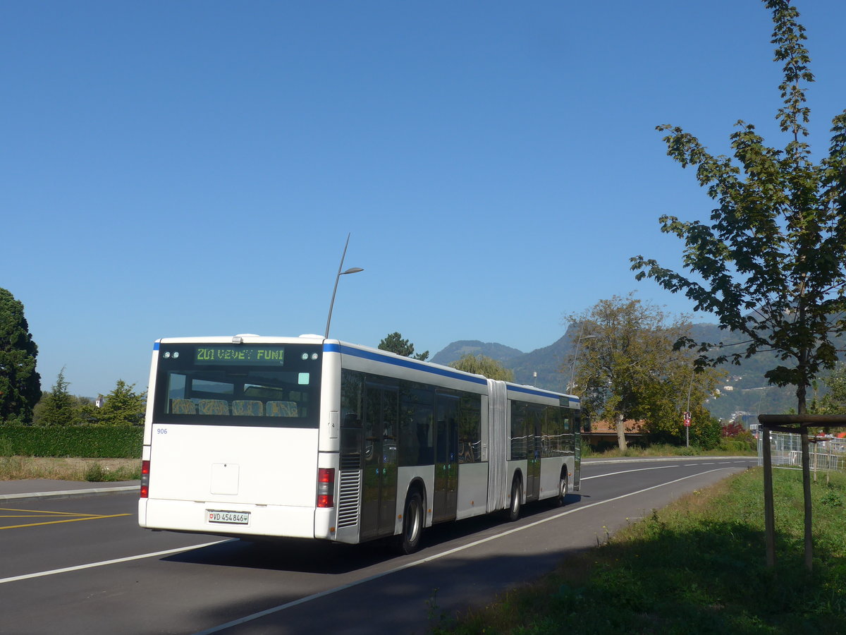 (210'324) - VMCV Clarens - Nr. 906/VD 454'846 - MAN (ex transN, La Chaux-de-Fonds Nr. 243; ex TN Neuchtel Nr. 243) am 14. Oktober 2019 in Rennaz, Hpital