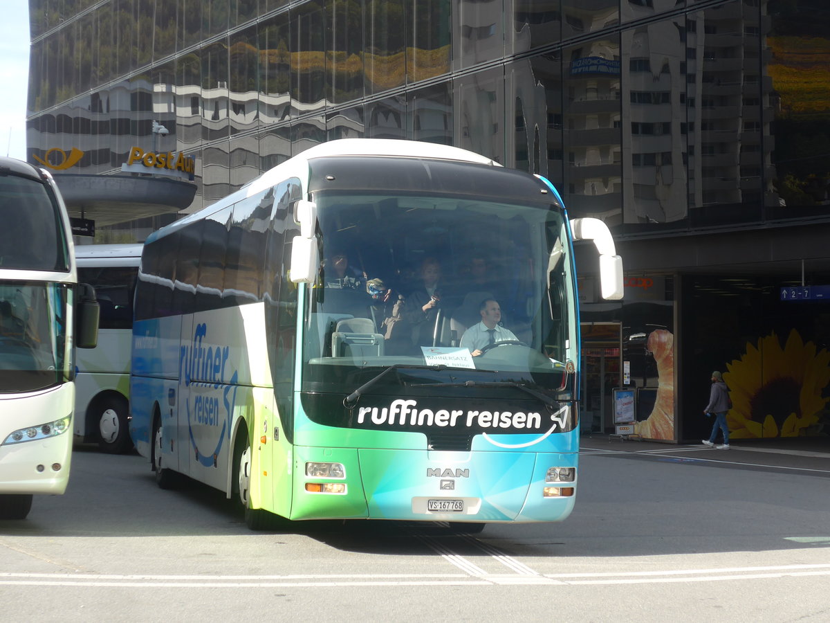 (210'629) - Ruffiner, Turtmann - VS 167'768 - MAN (ex Nr. 16) am 27. Oktober 2019 beim Bahnhof Visp