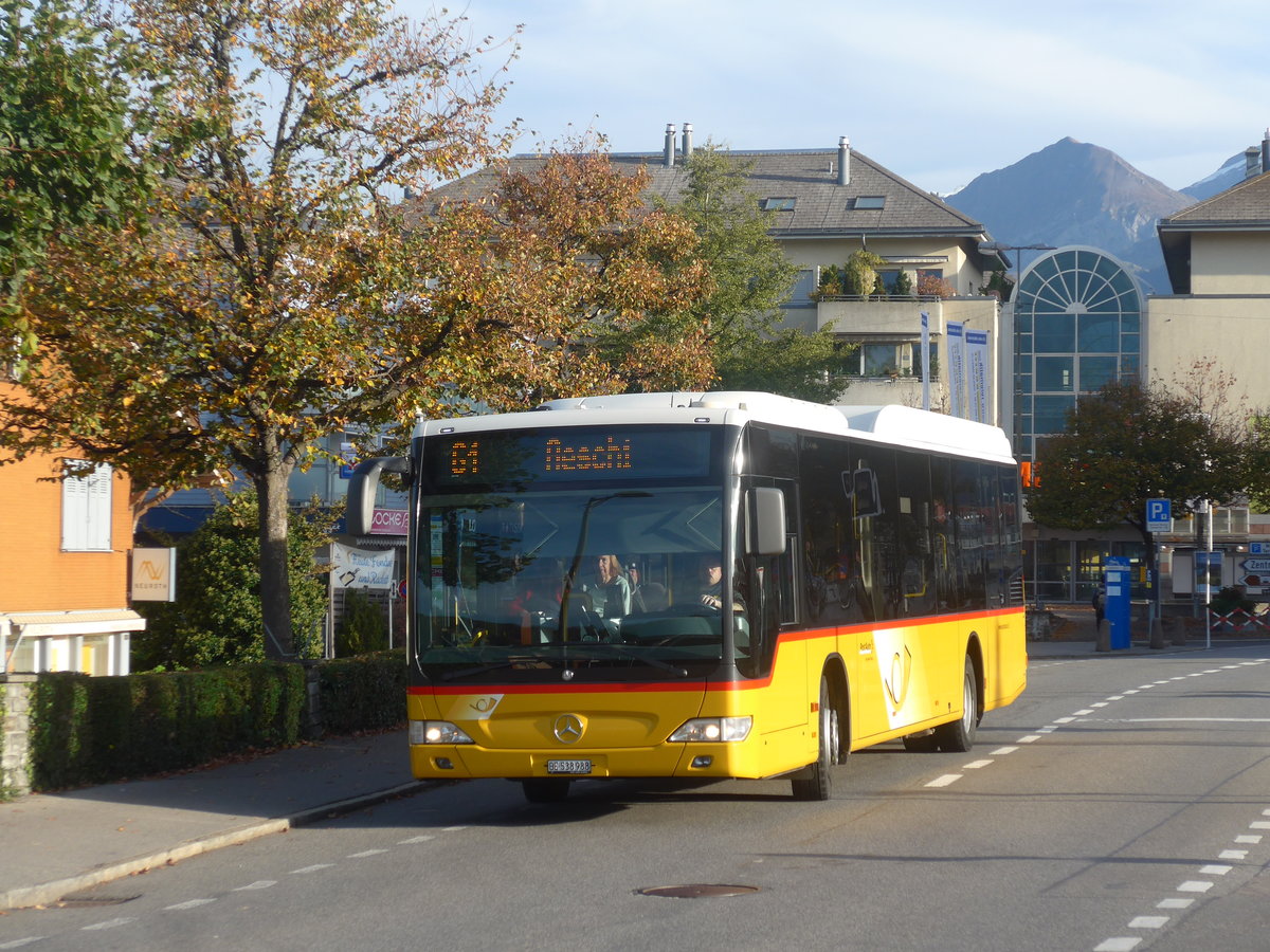 (210'697) - PostAuto Bern - BE 538'988 - Mercedes (ex BE 637'781) am 27. Oktober 2019 beim Bahnhof Spiez