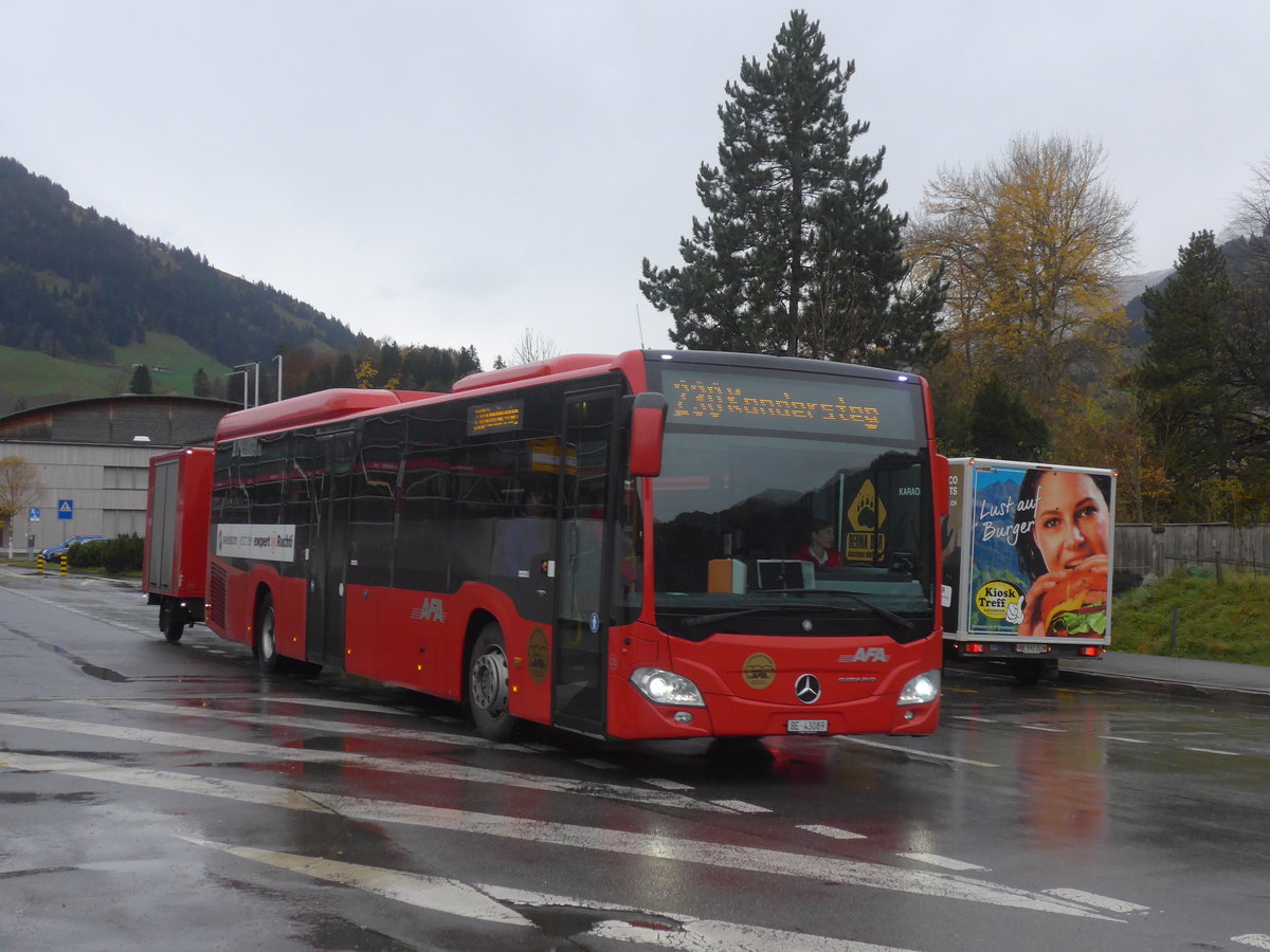 (210'743) - AFA Adelboden - Nr. 28/BE 43'089 - Mercedes am 3. November 2019 beim Bahnhof Frutigen