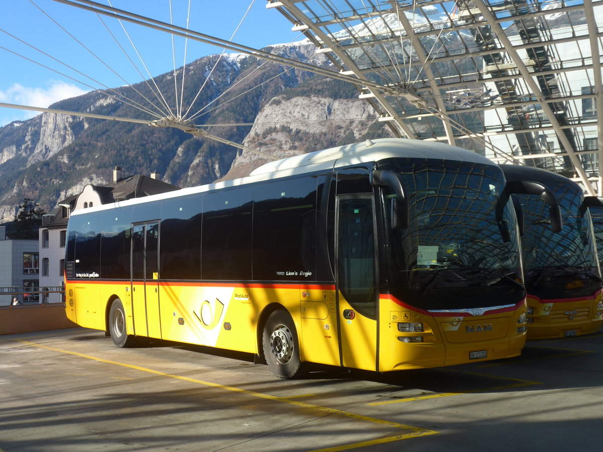 (212'616) - PostAuto Graubnden - GR 173'202 - MAN am 7. Dezember 2019 in Chur, Postautostation