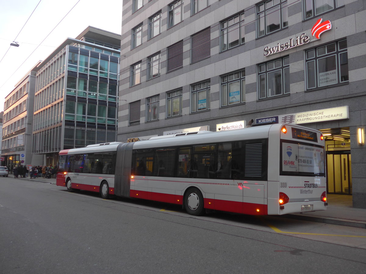 (212'665) - SW Winterthur - Nr. 333/ZH 719'333 - Solaris am 7. Dezember 2019 in Winterthur, Schmidgasse