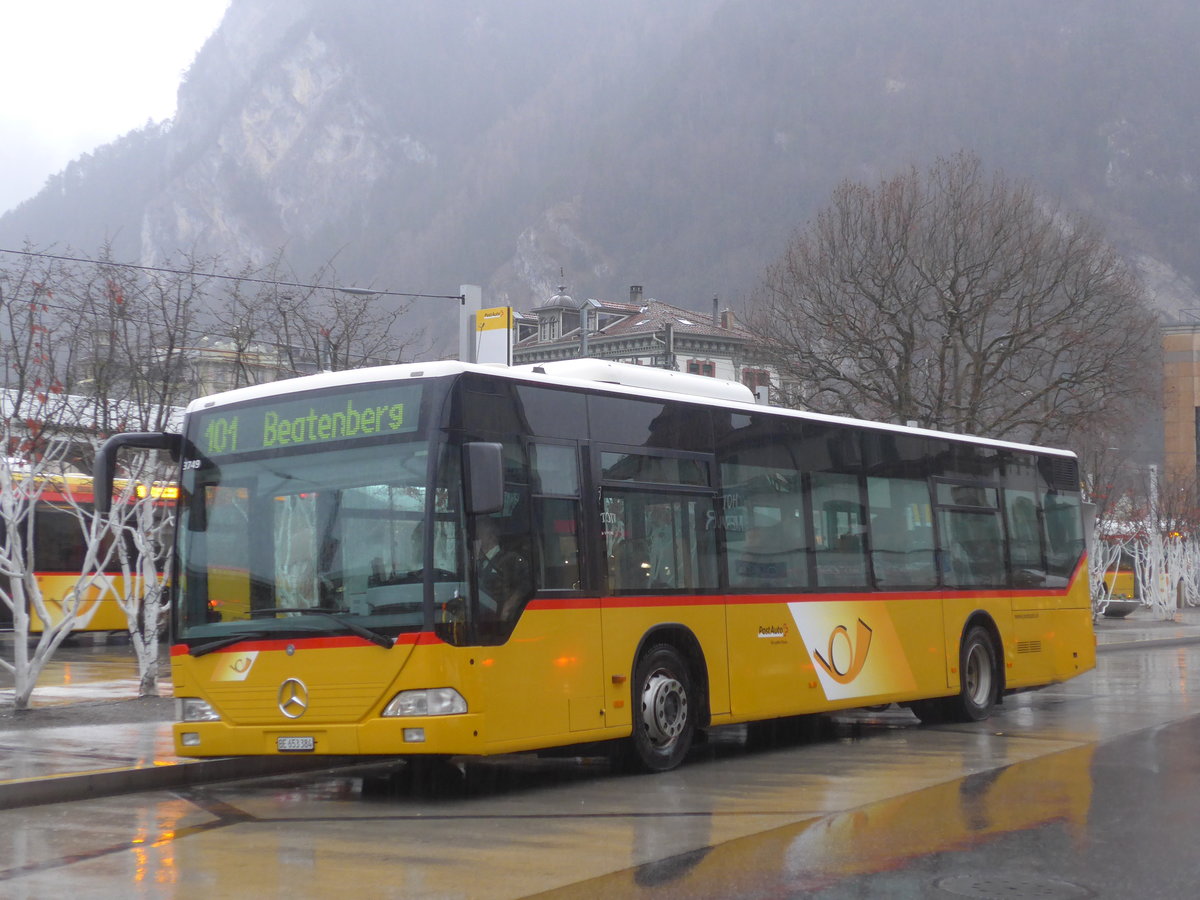 (213'072) - PostAuto Bern - BE 653'384 - Mercedes (ex Nr. 532; ex BE 610'544; ex BE 614'044) am 22. Dezember 2019 beim Bahnhof Interlaken West