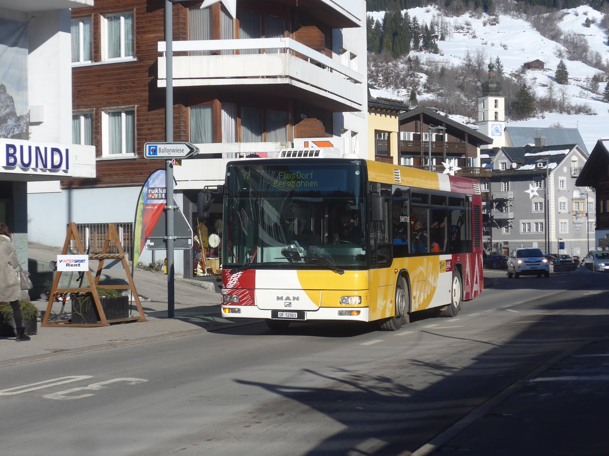 (213'265) - Stuppan, Flims - GR 52'063 - MAN/Gppel am 1. Januar 2020 in Flims, Bergbahnen