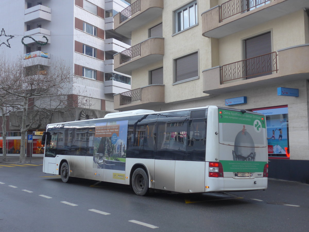 (213'380) - PostAuto Wallis - VS 449'116 - MAN am 4. Januar 2020 beim Bahnhof Brig