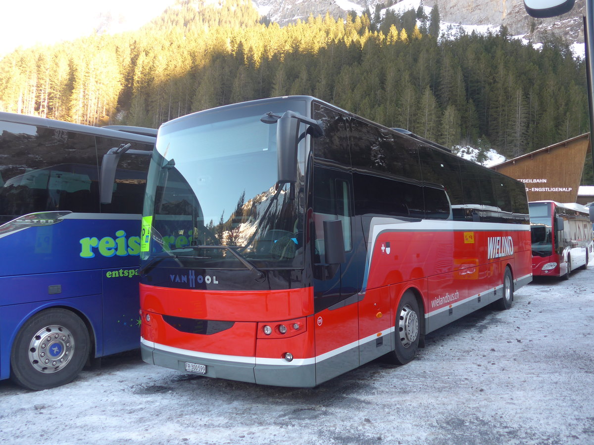 (213'615) - Wieland, Murten - Nr. 111/FR 300'599 - Van Hool am 11. Januar 2020 in Adelboden, Unter dem Birg