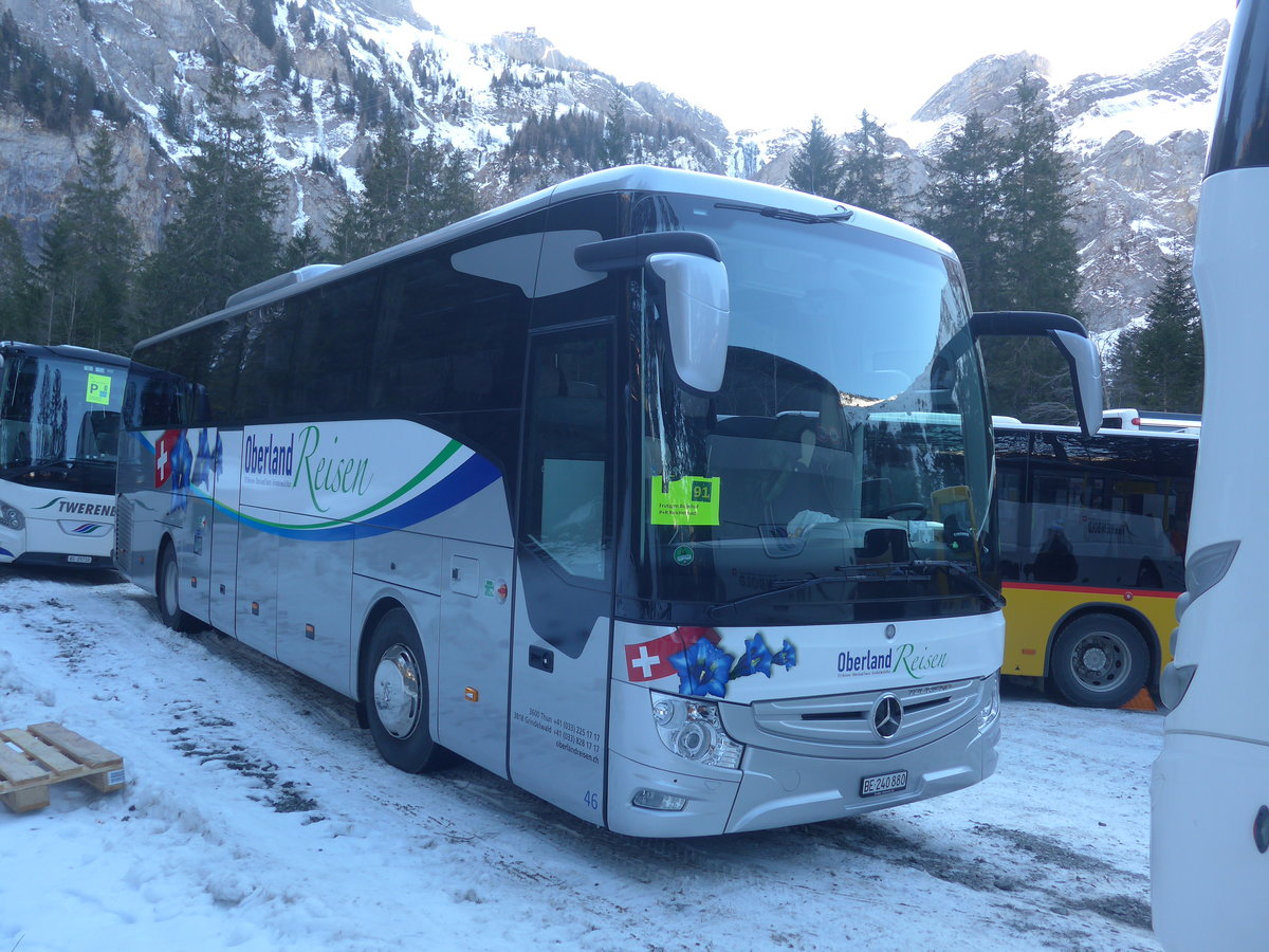 (213'661) - Oberland Reisen, Thun - Nr. 46/BE 240'880 - Mercedes am 11. Januar 2020 in Adelboden, Unter dem Birg