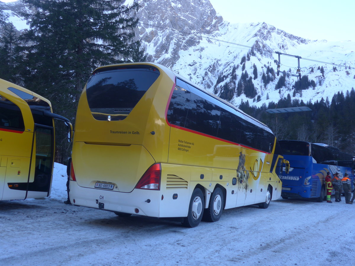 (213'675) - Tschannen, Zofingen - Nr. 22/AG 6803 - Neoplan (ex PostAuto Graubnden) am 11. Januar 2020 in Adelboden, Unter dem Birg