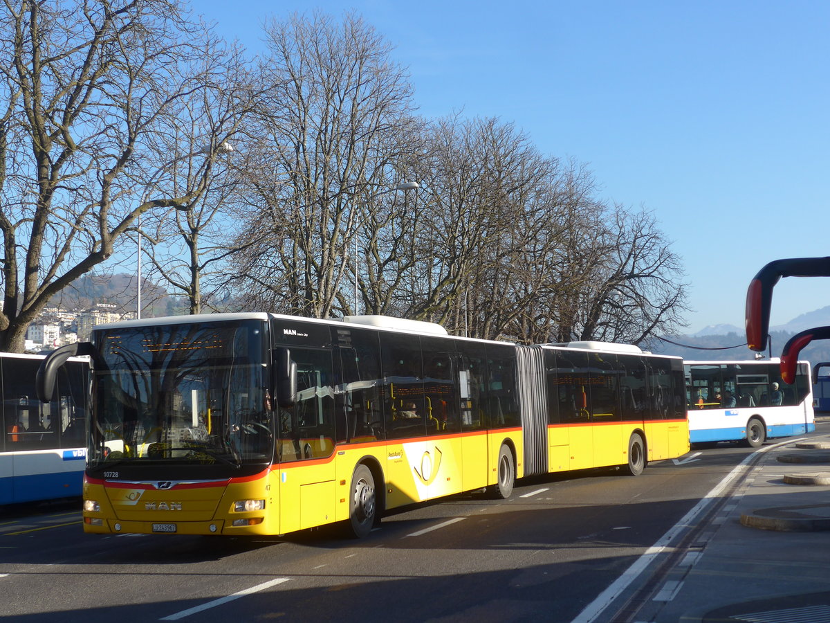 (213'779) - SB Trans, Sursee - Nr. 47/LU 243'967 - MAN am 12. Januar 2020 beim Bahnhof Luzern
