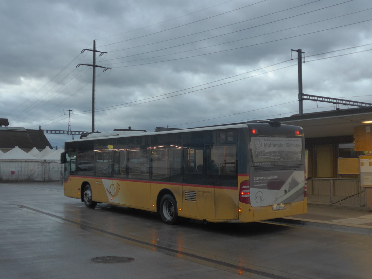 (214'078) - PostAuto Ostschweiz - SZ 58'004 - Mercedes (ex Kistler, Reichenburg) am 1. Februar 2020 beim Bahnhof Siebnen-Wangen