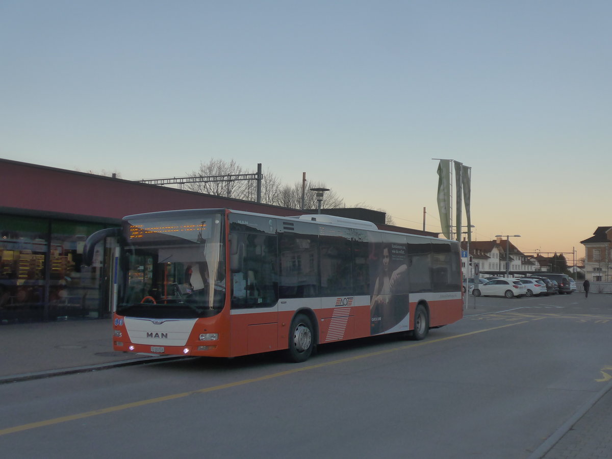 (214'701) - AOT Amriswil - Nr. 406/TG 180'556 - MAN (ex Nr. 2) am 20. Februar 2020 beim Bahnhof Amriswil