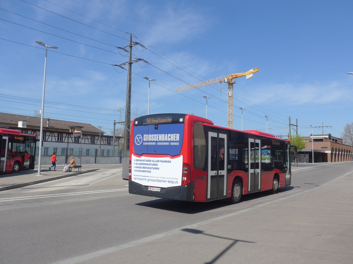 (216'118) - Bernmobil, Bern - Nr. 431/BE 843'431 - Mercedes am 16. April 2020 beim Bahnhof Mnsingen
