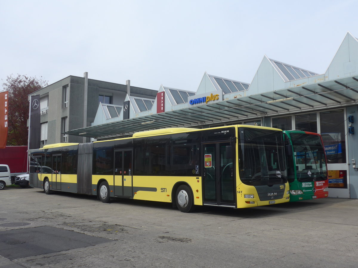 (216'274) - STI Thun - Nr. 141/BE 801'141 - MAN am 19. April 2020 in Thun, Garage