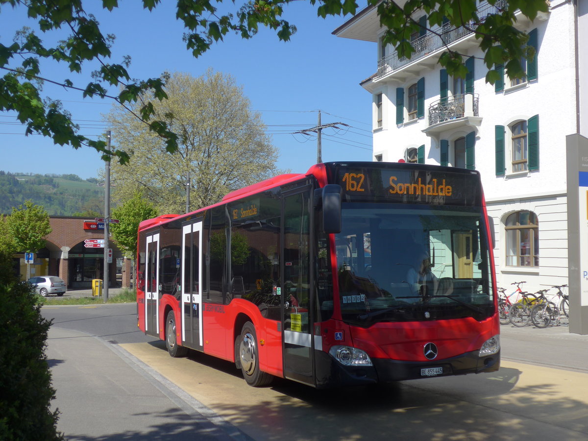 (216'346) - Bernmobil, Bern - Nr. 445/BE 855'445 - Mercedes am 22. April 2020 beim Bahnhof Mnsingen