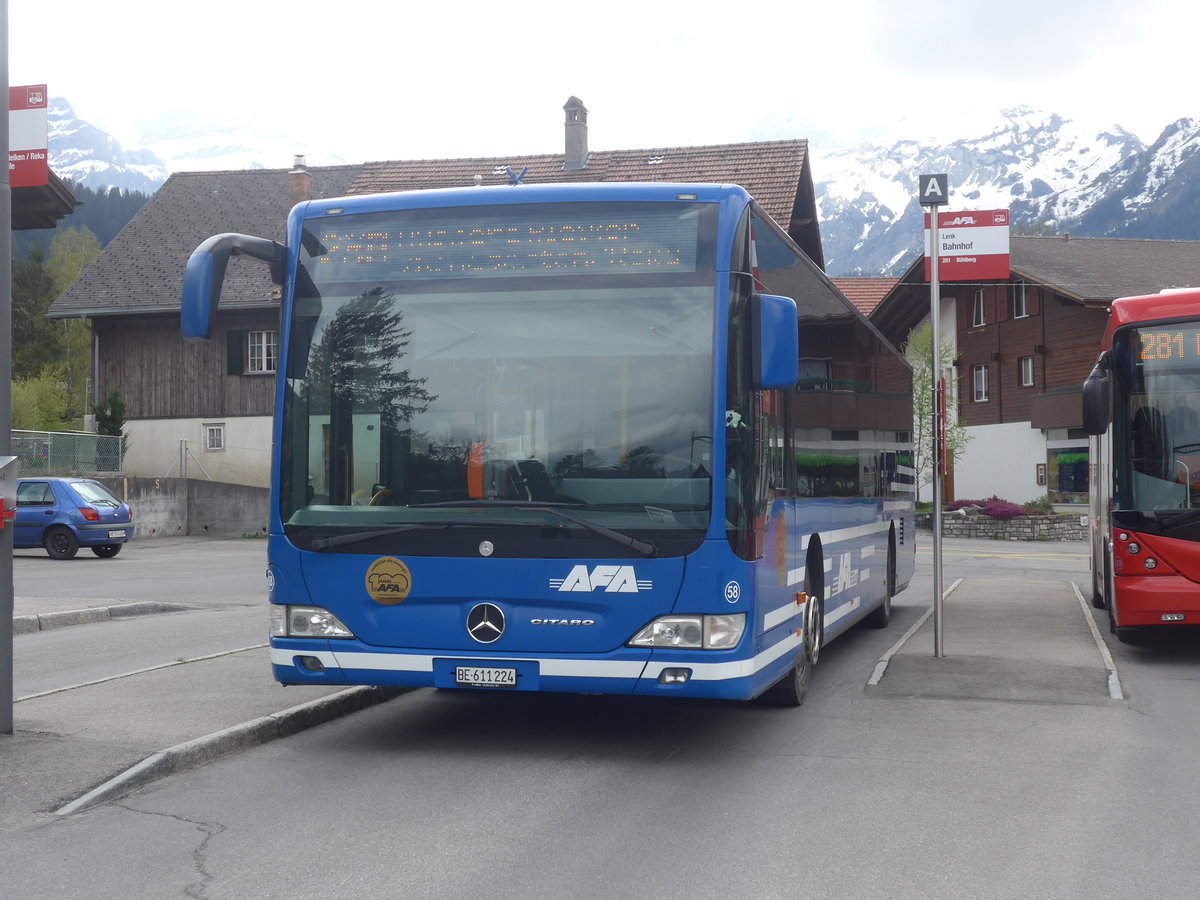 (216'478) - AFA Adelboden - Nr. 58/BE 611'224 - Mercedes am 26. April 2020 beim Bahnhof Lenk