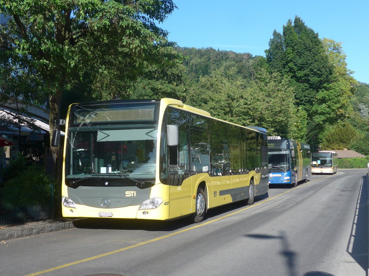 (218'607) - STI Thun - Nr. 407/BE 838'407 - Mercedes am 8. Juli 2020 bei der Schifflndte Thun