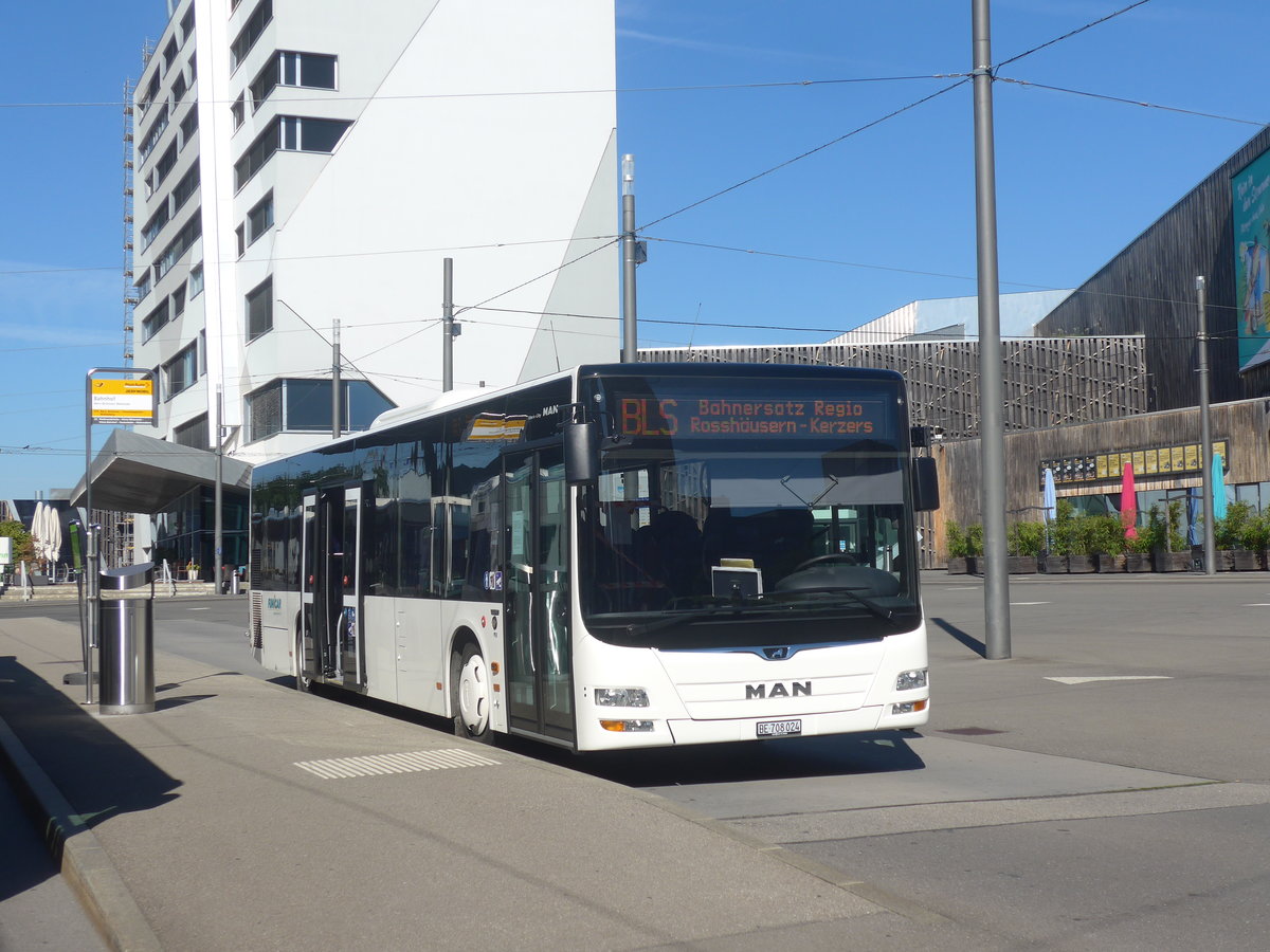 (218'818) - Funi-Car, Biel - Nr. 24/BE 708'024 - MAN am 19. Juli 2020 beim Bahnhof Bern Brnnen Westside