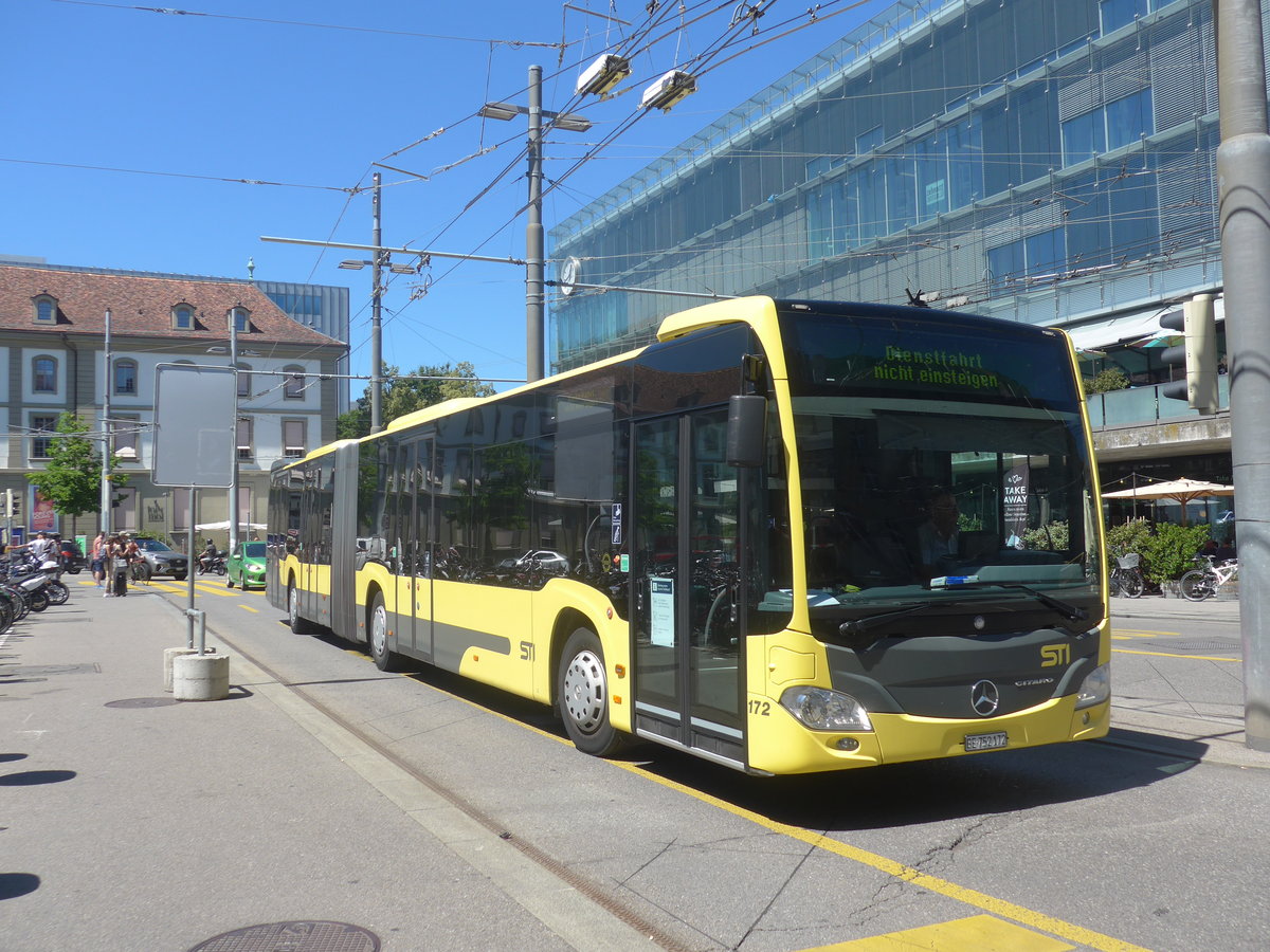 (219'209) - STI Thun - Nr. 172/BE 752'172 - Mercedes am 27. Juli 2020 beim Bahnhof Bern