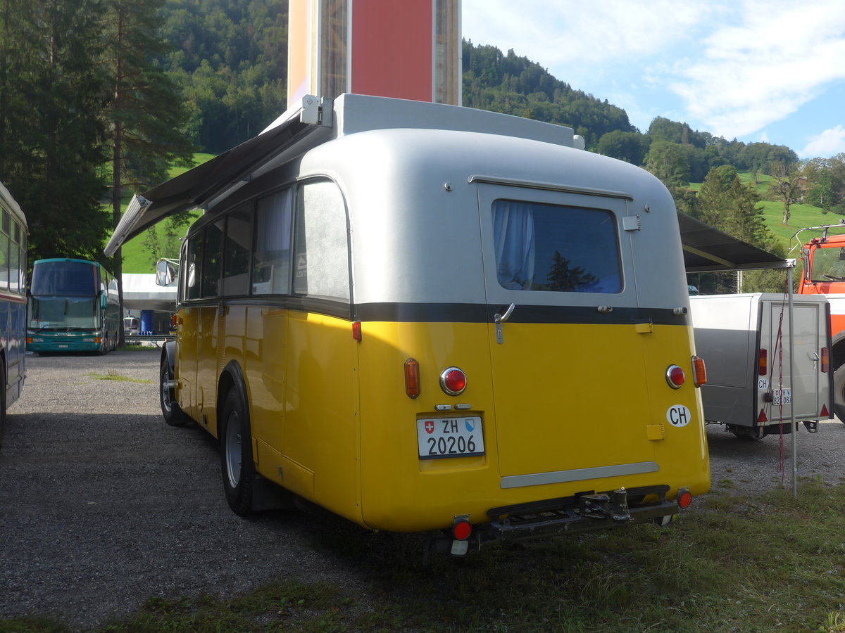 (219'703) - Langenegger A., Wdenswil - ZH 20'206 - Saurer/Krapf (ex Tscharner, Thusis) am 16. August 2020 in Grsch, Bergbahnen