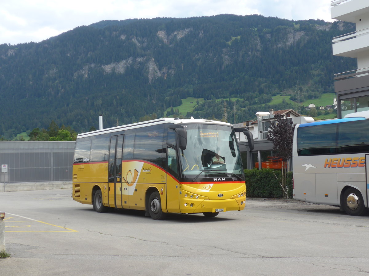 (219'834) - Buchli, Versam - GR 18'982 - MAN/Beulas am 16. August 2020 beim Bahnhof Ilanz