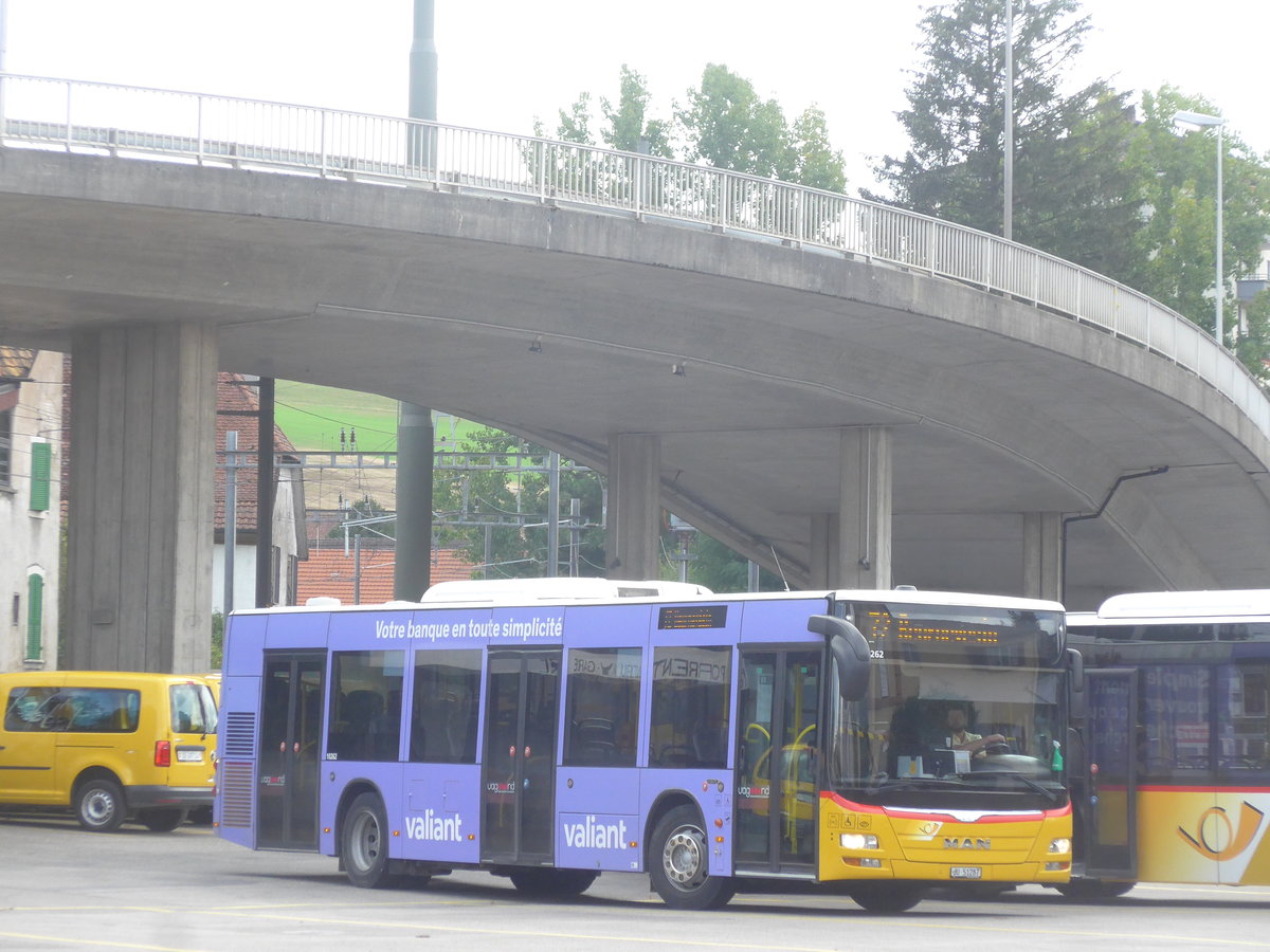 (220'378) - CarPostal Ouest - JU 51'287 - MAN (ex Nr. 22) am 31. August 2020 beim Bahnhof Porrentruy