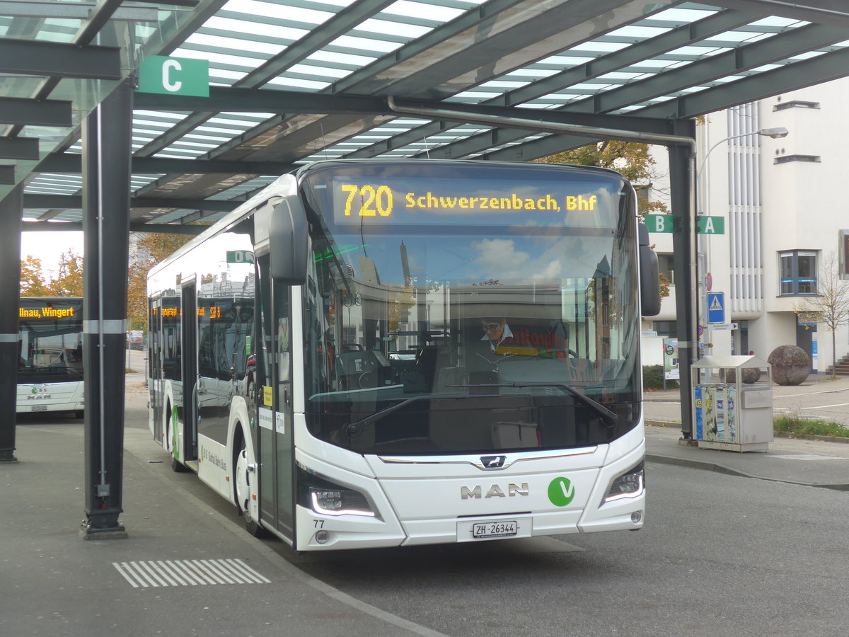 (222'009) - Ryffel, Volketswil - Nr. 77/ZH 26'344 - MAN am 18. Oktober 2020 beim Bahnhof Effretikon