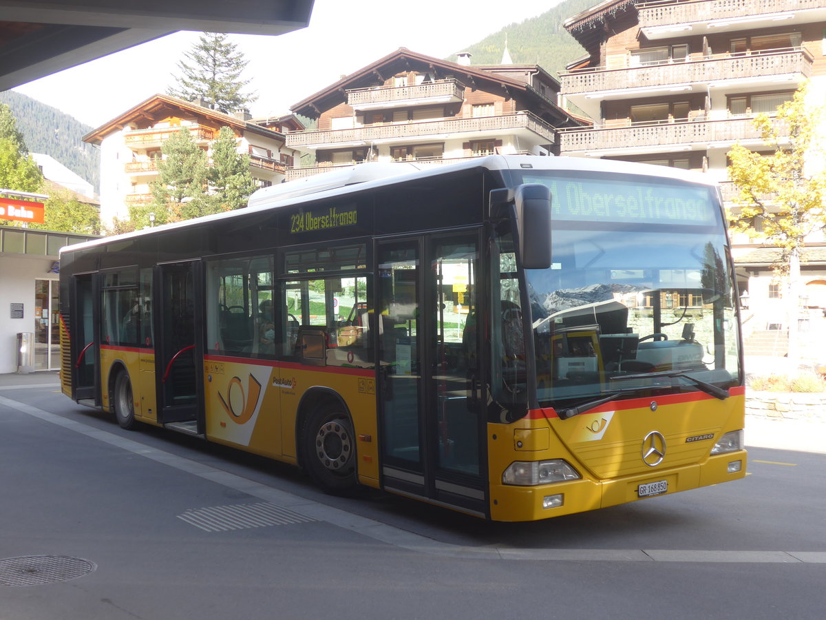 (222'163) - PostAuto Graubnden - GR 168'850 - Mercedes (ex Dnser, Trimmis, ex Luk, Grsch, ex PostAuto Graubnden GR 102'365) am 20. Oktober 2020 beim Bahnhof Klosters