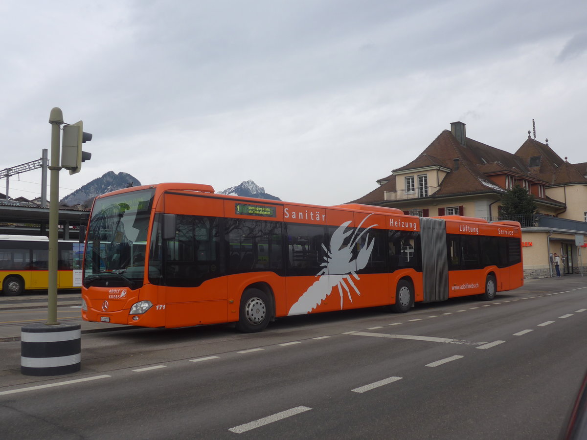 (222'948) - STI Thun - Nr. 171/BE 752'171 - Mercedes am 4. Dezember 2020 beim Bahnhof Spiez